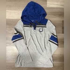 Antigua women’s Gray and Blue Colts Hooded Sweater